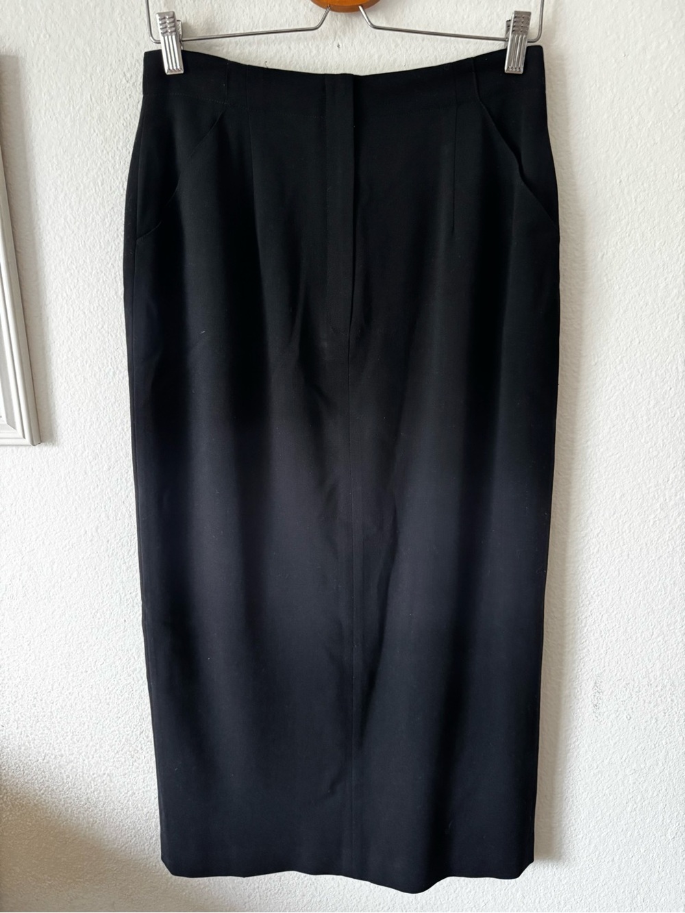Vintage Jones NY Classic Black Column Skirt - Women's Tailored Skirt 36" Long